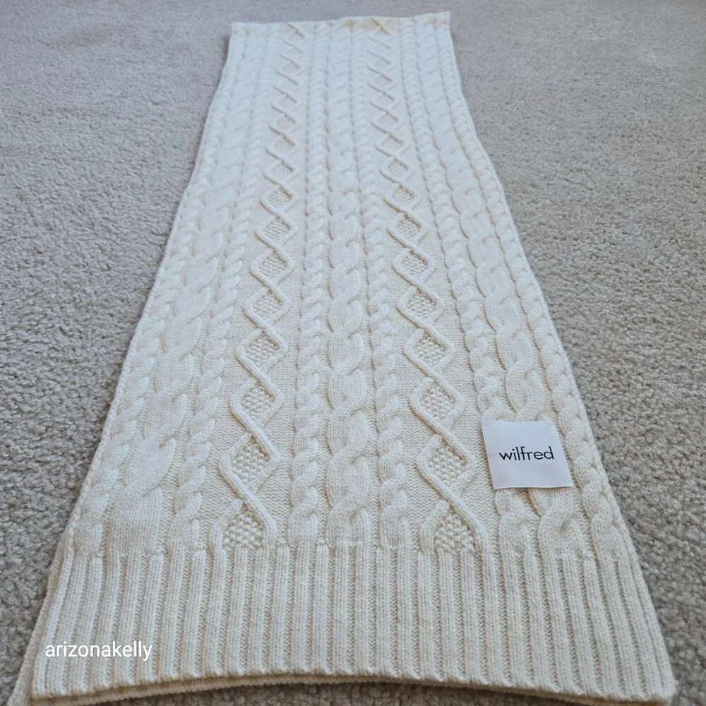 Wilfred Merino Cotton Cable Knit Scarf